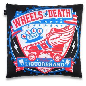 LIQUORBRAND - WHEELS OF DEATH PILLOW COVER